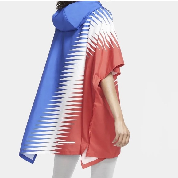 Nike Team USA Marathoner Running Windcheater Rain Poncho Jacket S/M World Cup - Picture 6 of 13